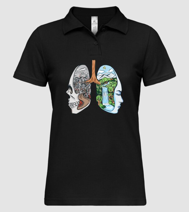 Natură Plămâni imagine model negru pe tricou