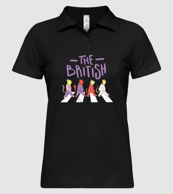 The British Pisicuțe model negru pe tricou