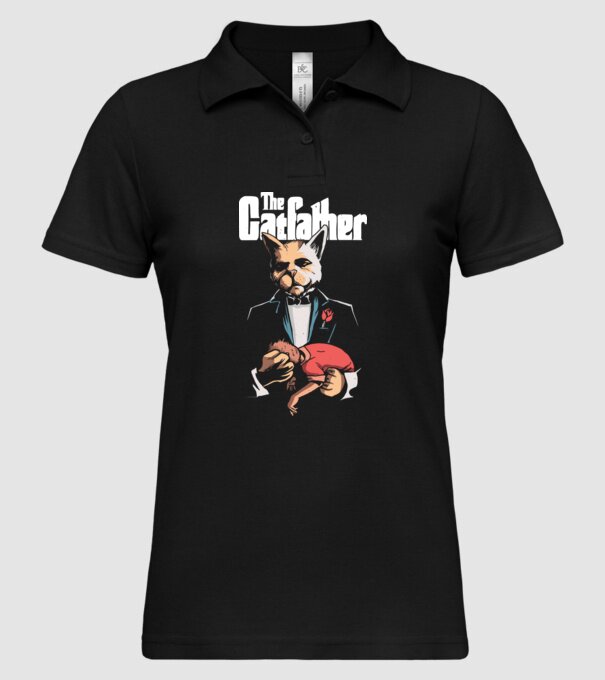 The Catfather model negru pe tricou