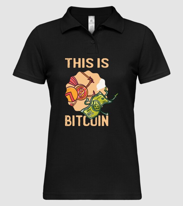This is Bitcoin model negru pe tricou