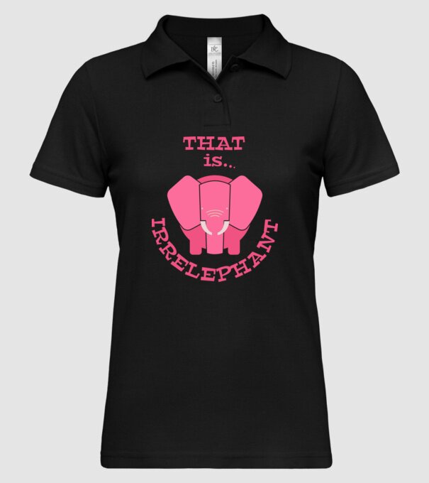 This is irrelephant model negru pe tricou