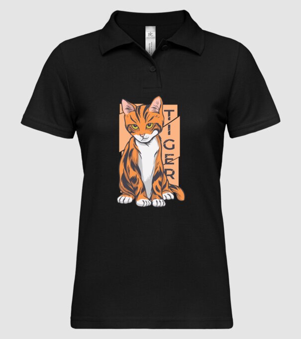 Pisică Tigru model negru pe tricou
