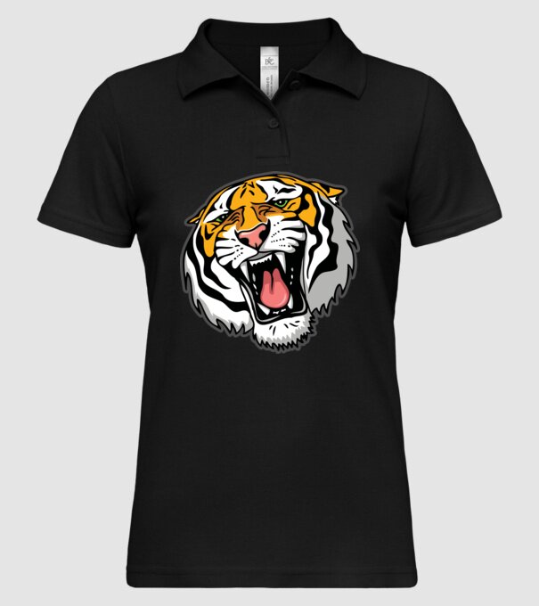 Tricou cu cap de tigru model negru pe tricou