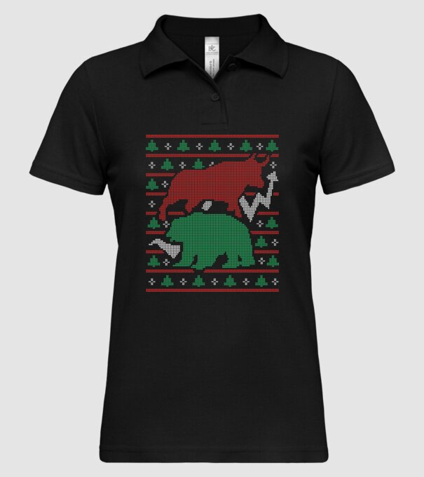 Pulover urât Bursa de valori model negru pe tricou