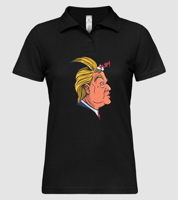 Trump Păr model negru pe tricou