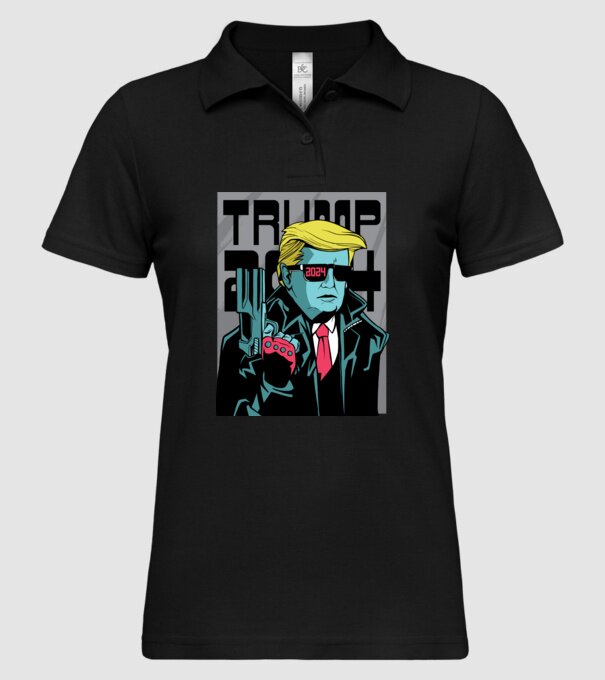 Trump Terminator 2024 model negru pe tricou
