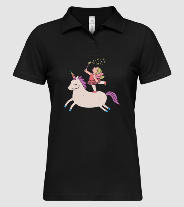 Zână Unicorn model negru pe tricou