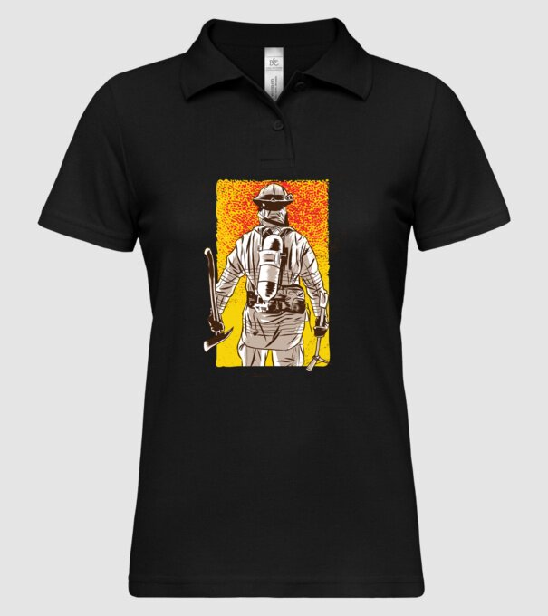 Pompier model negru pe tricou