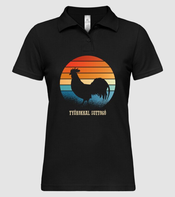șoptind cu găinile model negru pe tricou