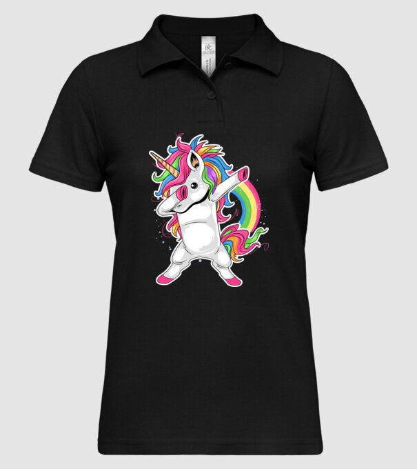 Unicorn Dab model negru pe tricou