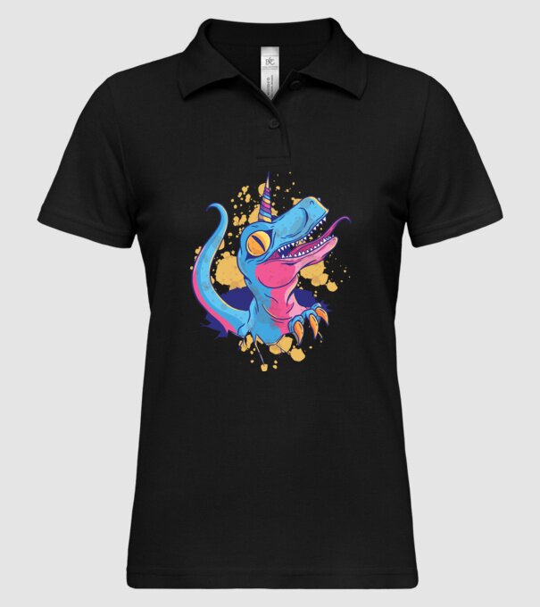 Unicornsaurus - Dinozaur Unicorn model negru pe tricou
