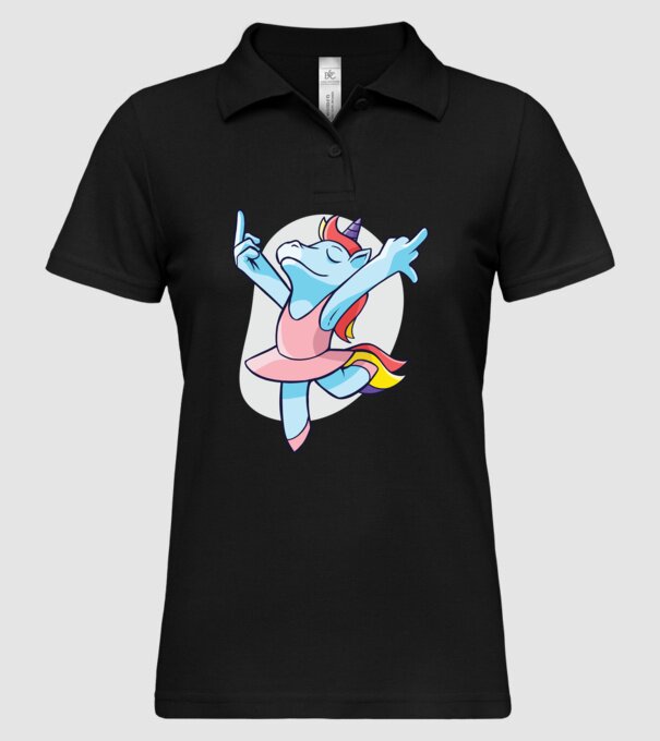 Unicorn Balet dans model negru pe tricou