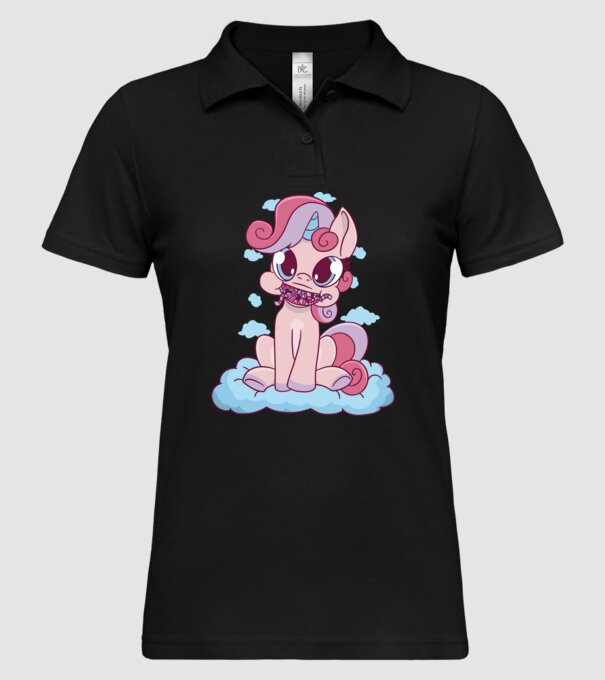 Unicorn cu bomboane model negru pe tricou