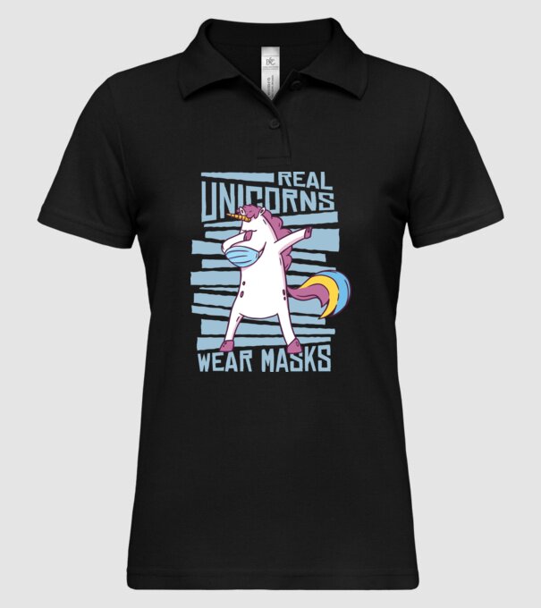 Unicorn DAB Mască model negru pe tricou