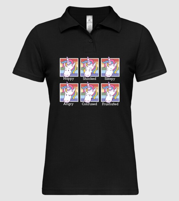 Capete de unicorn model negru pe tricou