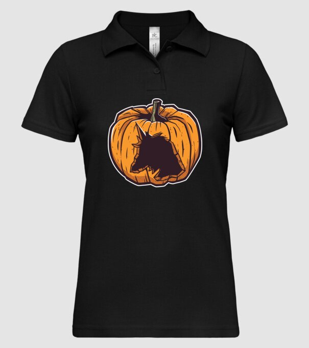 Dovleac de Halloween Unicorn model negru pe tricou