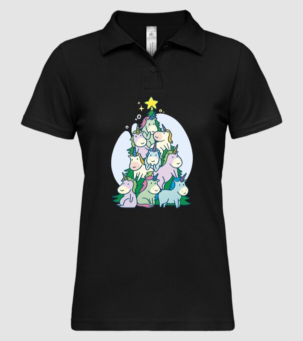 Unicorn pom de Crăciun model negru pe tricou