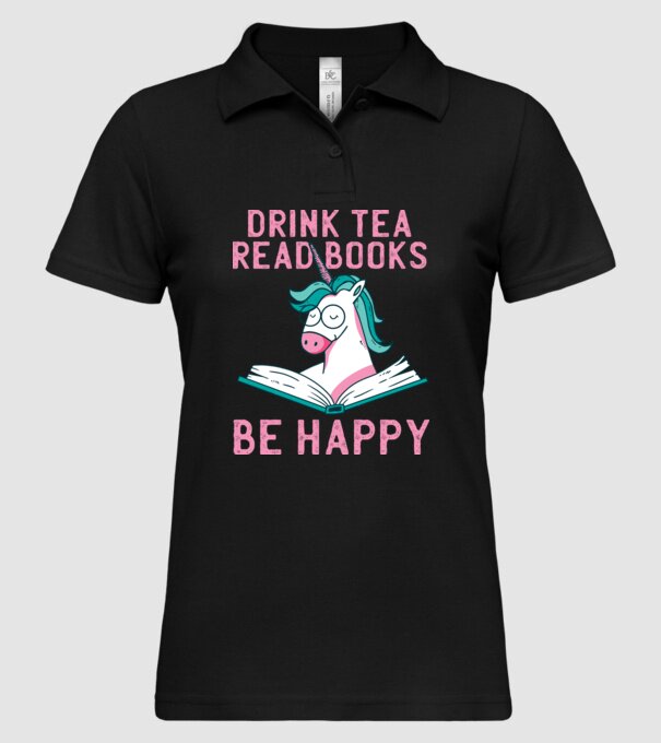 Unicorn Lectură Carte model negru pe tricou