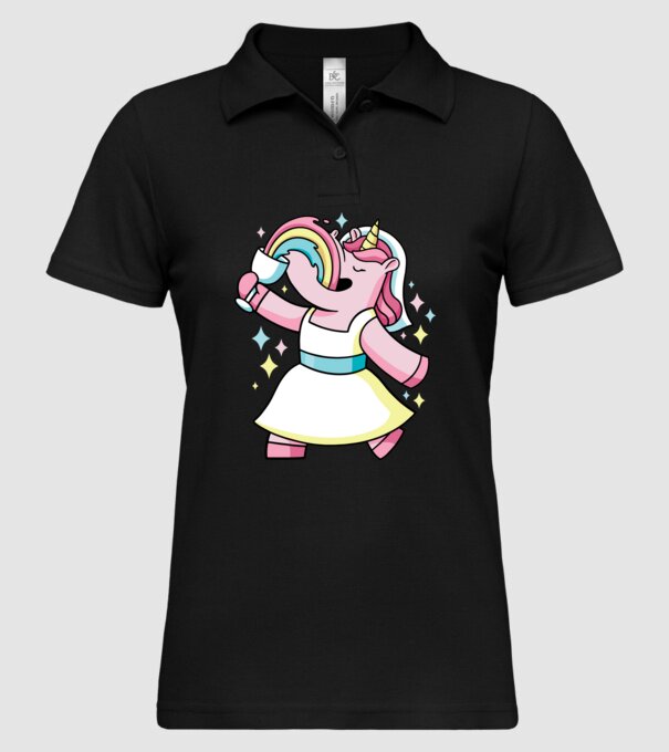 Unicorn Mireasă model negru pe tricou