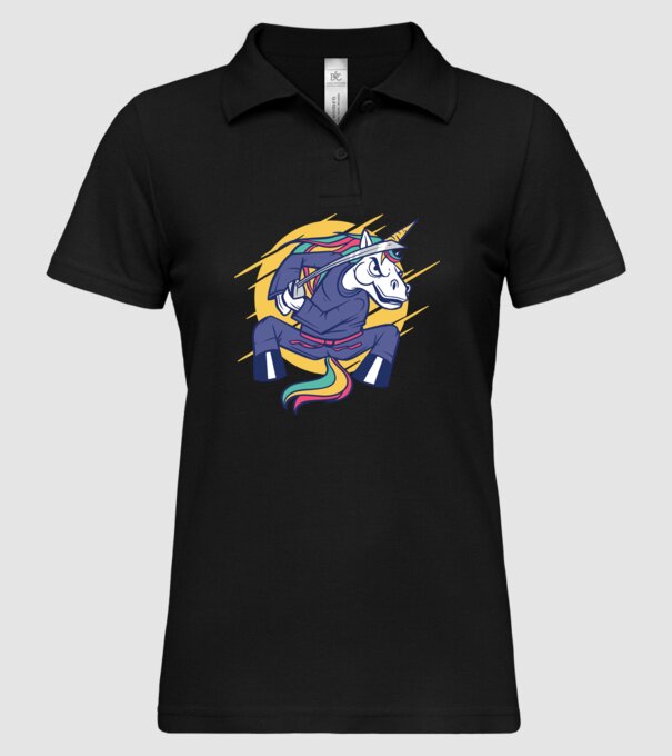 Unicorn Ninja model negru pe tricou
