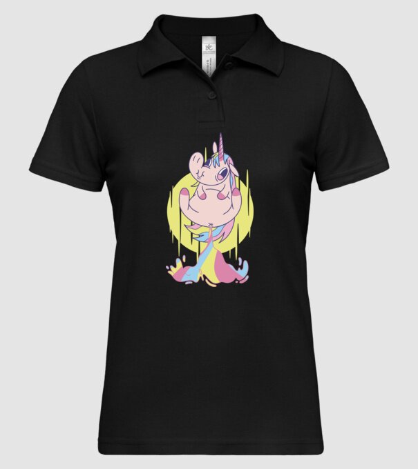 Bășină Unicorn model negru pe tricou