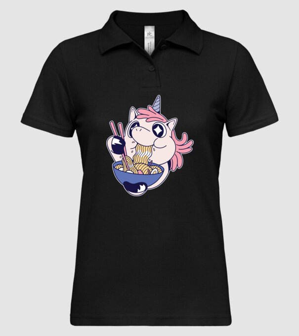 Unicorn Ramen model negru pe tricou