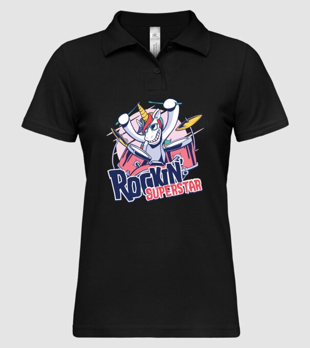Unicorn Star rock model negru pe tricou