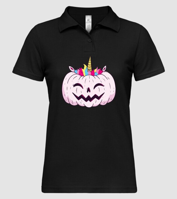 Unicorn Dovleac Halloween model negru pe tricou