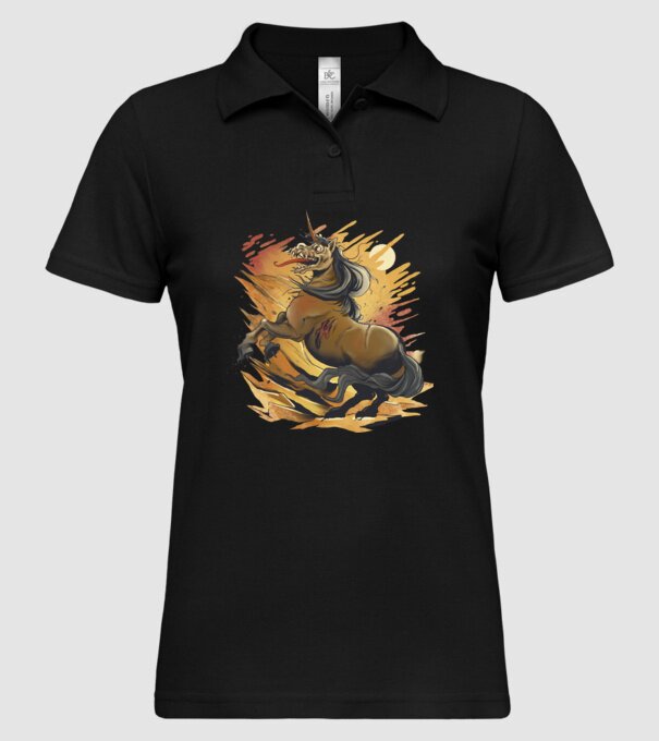 Unicorn Zombie model negru pe tricou