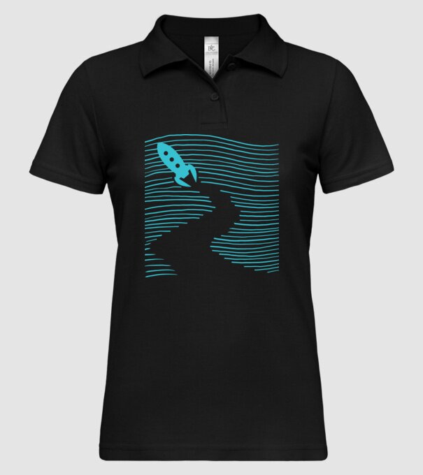 Navă spațială model negru pe tricou