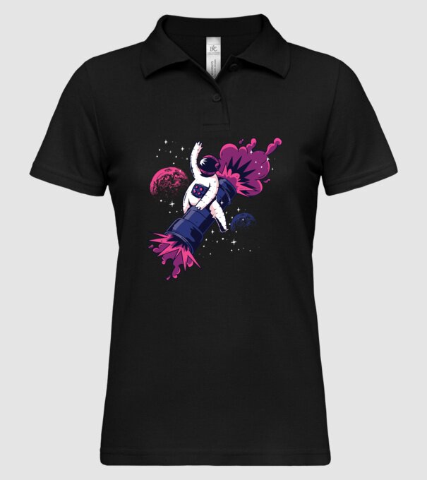 Astronaut Bazooka Rodeo model negru pe tricou
