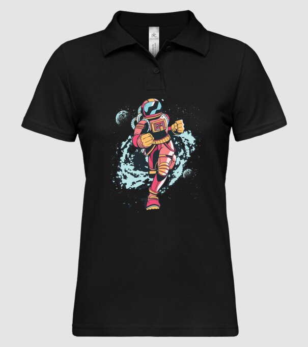 Alergare Astronaut model negru pe tricou