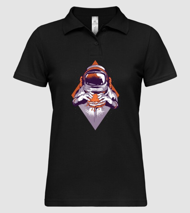 Hamburger Astronaut model negru pe tricou