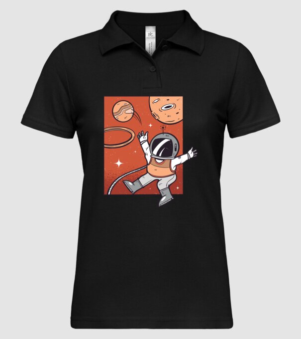 Astronaut Baschetbalist model negru pe tricou