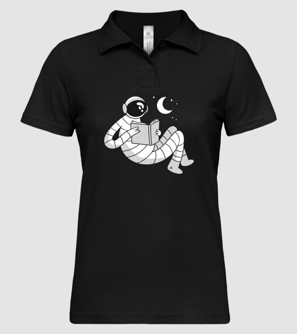 Lectură Astronaut model negru pe tricou