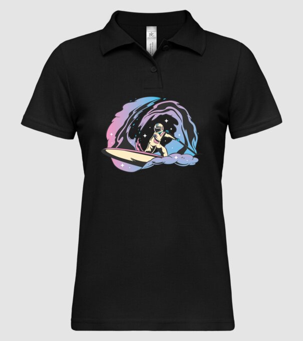 Surf Astronaut model negru pe tricou