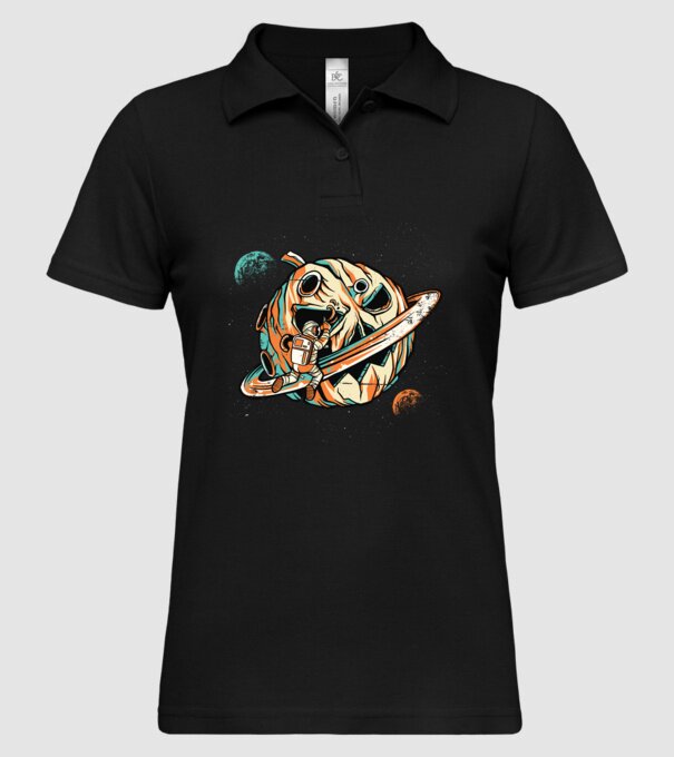 Astronaut cap de dovleac de Halloween model negru pe tricou