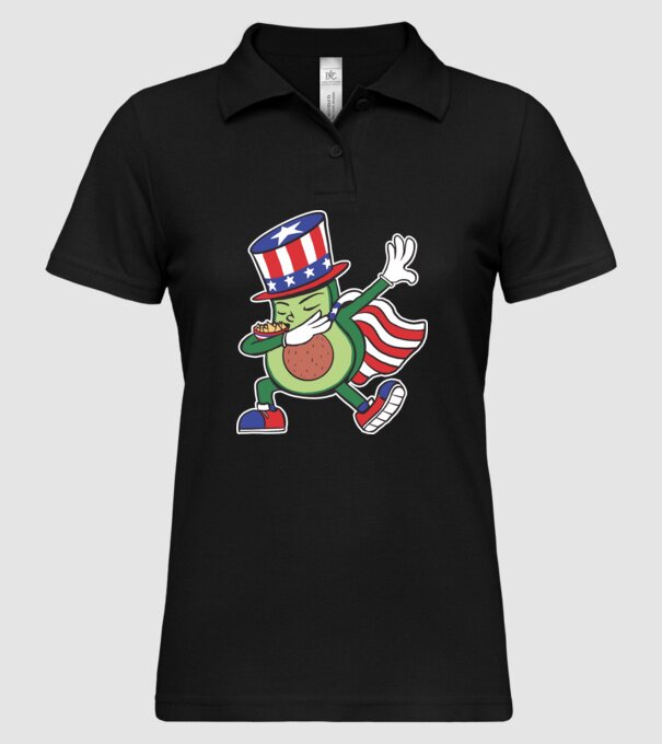 SUA Avocado DAB model negru pe tricou