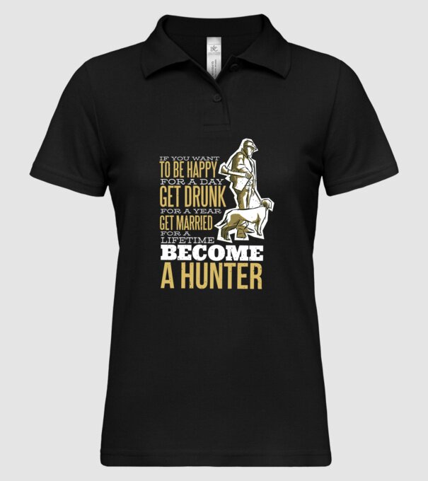 Citat Vânătoare model negru pe tricou