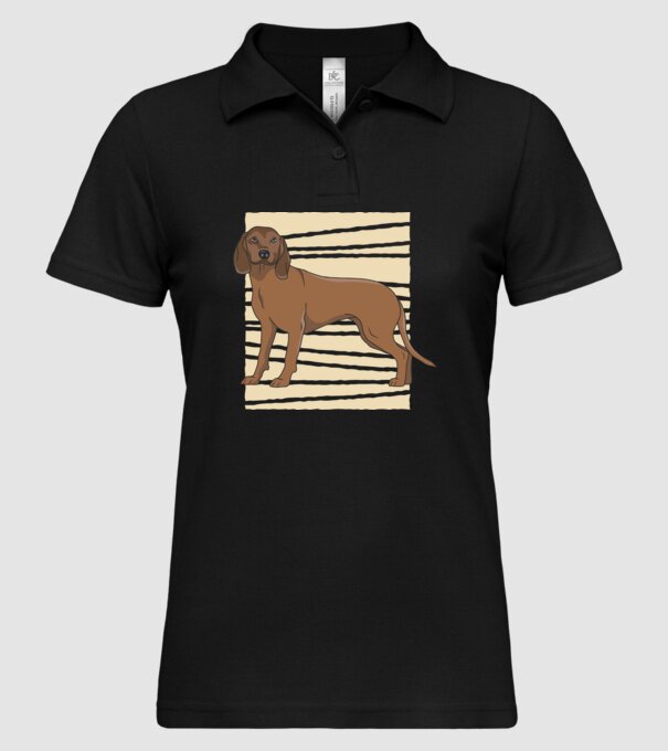 Câine de vânătoare model negru pe tricou