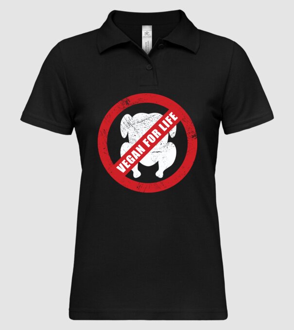 Vegan pe viață model negru pe tricou