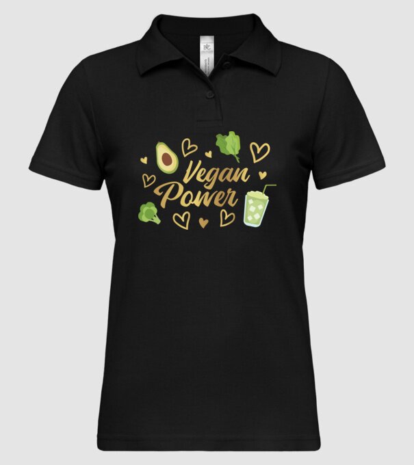 Vegan Power tricou vegan model negru pe tricou
