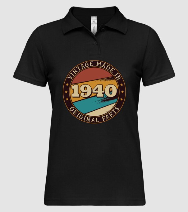 Vintage Made in 1940 Original Parts Retro Birthday model negru pe tricou