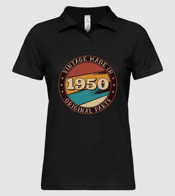 Vintage Made in 1950 Original Parts Retro Birthday model negru pe tricou