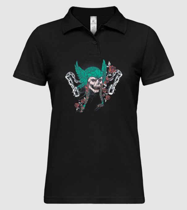 Vintage Craniu Viking model negru pe tricou