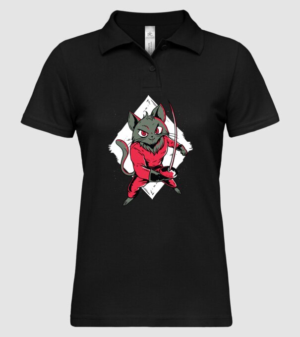 Pisică Scrimă model negru pe tricou