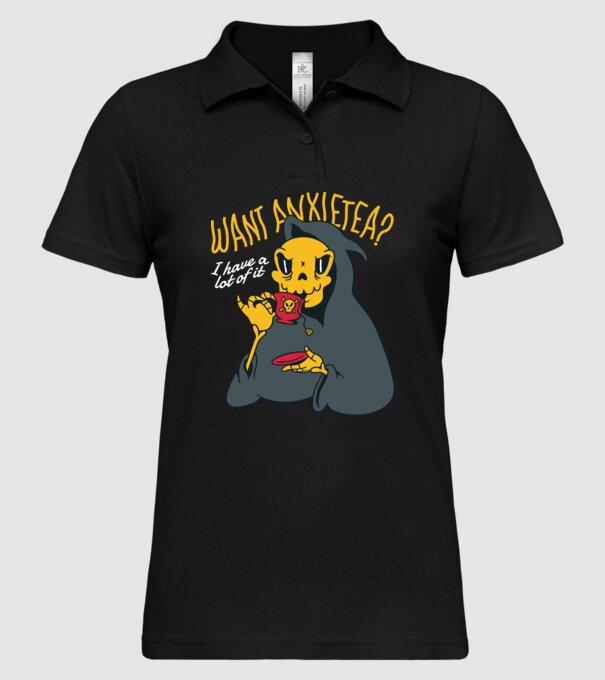 Want Anxietea? model negru pe tricou