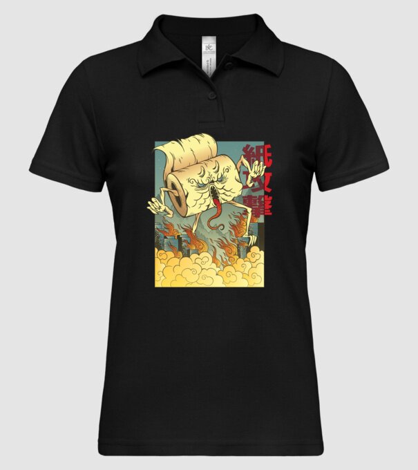 Monstru hârtie igienică model negru pe tricou