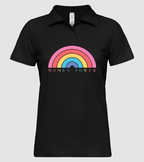 Women Power Curcubeu Ziua Femeii model negru pe tricou