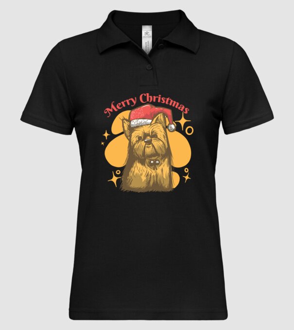 Crăciun Yorkie model negru pe tricou